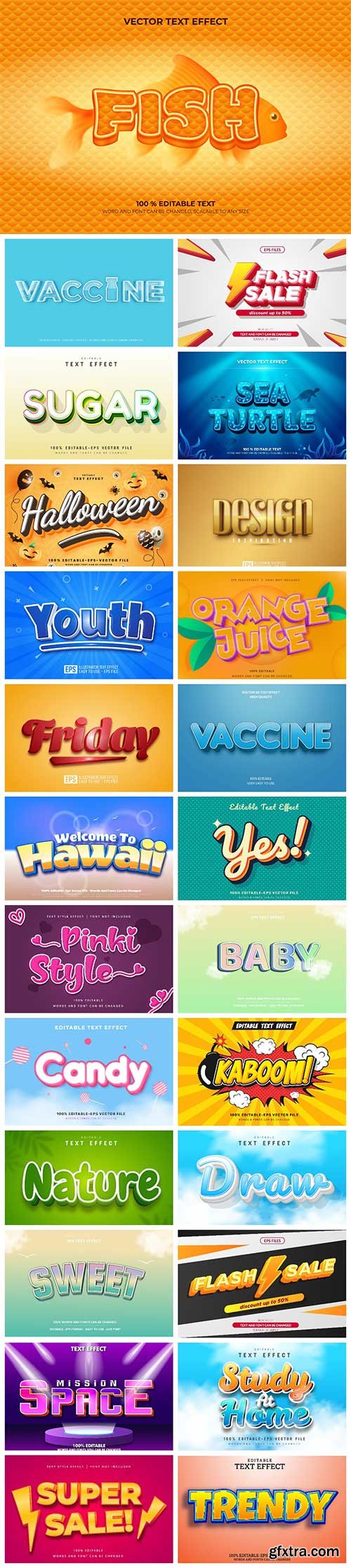 Set 3d editable text style effect vector vol 18 Set 3d editable text style effect vector vol 18