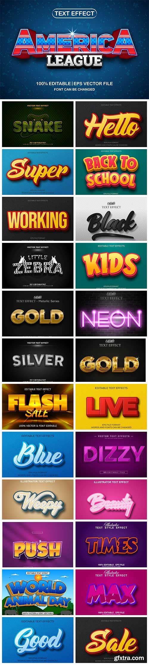 Set 3d editable text style effect vector vol 19 Set 3d editable text style effect vector vol 19