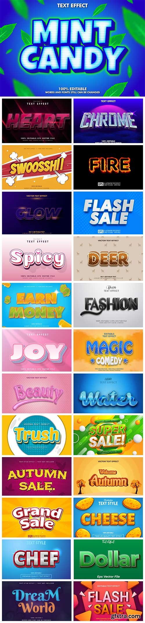 Set 3d editable text style effect vector vol 17 Set 3d editable text style effect vector vol 17