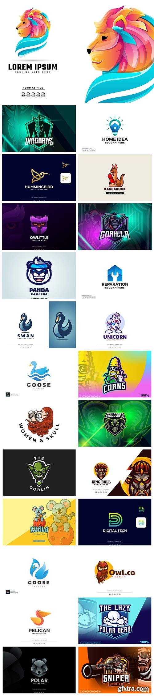 Set mascot logo vector template vol 3