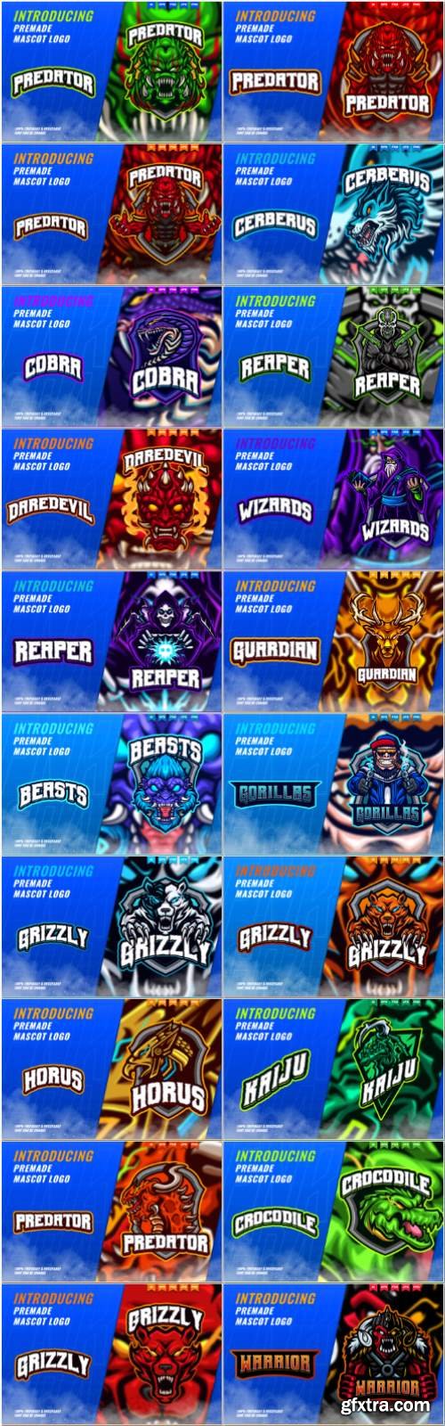 Set mascot logo vector template vol 13