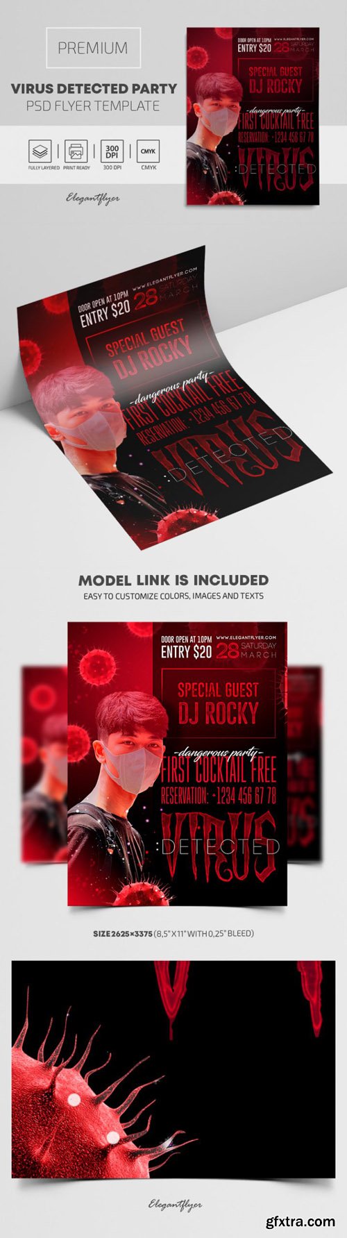 Virus Detected Party – Premium PSD Flyer Template