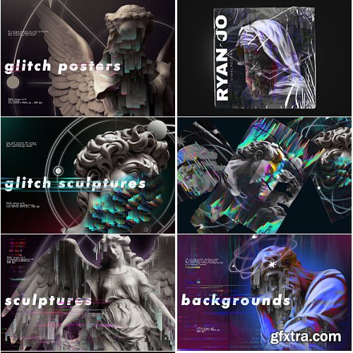 Creativemarket - GLITCH SCULPTURES COLLECTION - 26700938