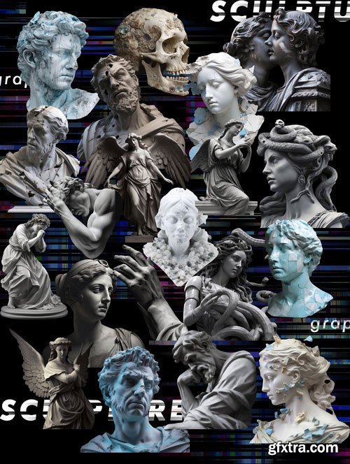 Creativemarket - GLITCH SCULPTURES COLLECTION - 26700938