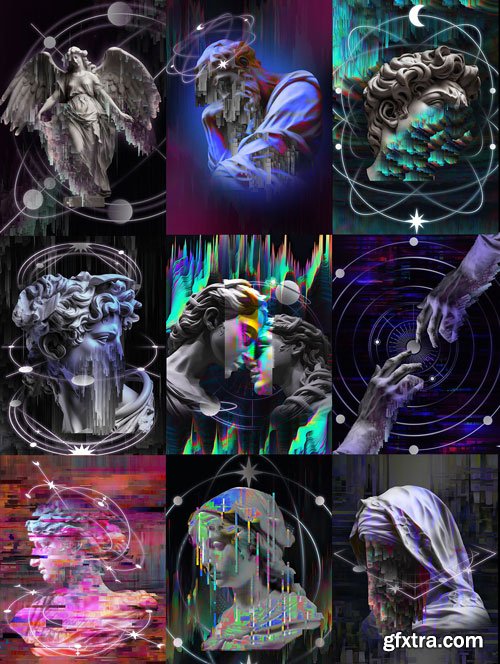 Creativemarket - GLITCH SCULPTURES COLLECTION - 26700938