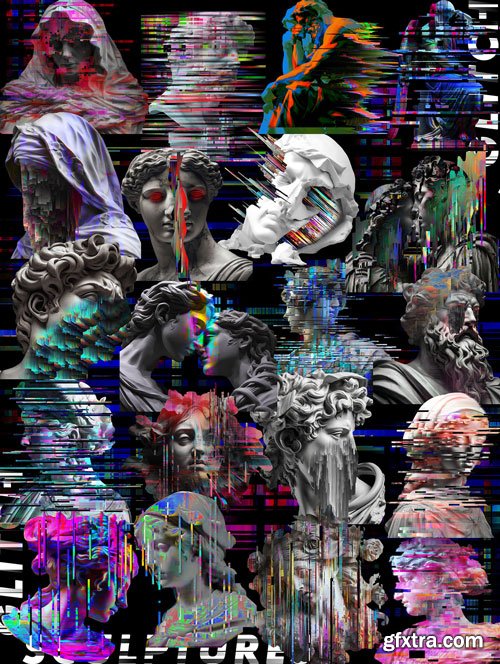 Creativemarket - GLITCH SCULPTURES COLLECTION - 26700938