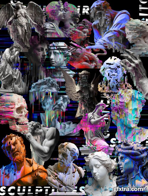 Creativemarket - GLITCH SCULPTURES COLLECTION - 26700938