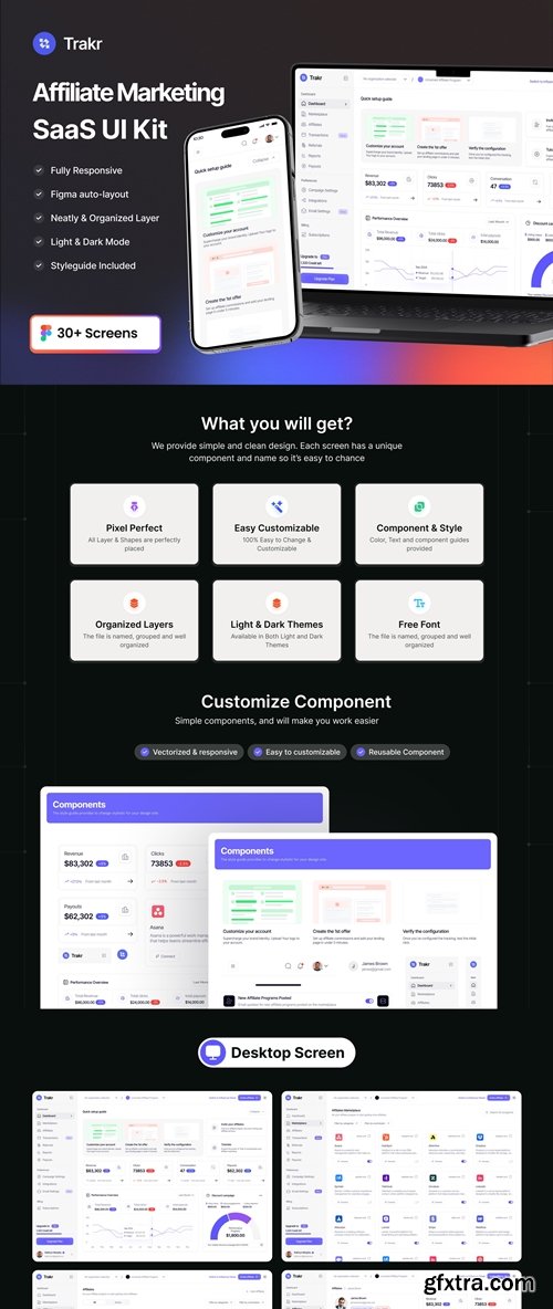 Trakr - Affiliate Marketing SaaS UI Kit