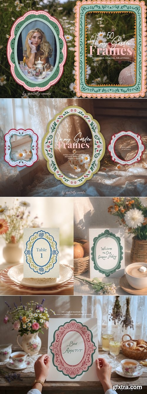 CreativeMarket - Cottagecore Decorative Frame Clipart 292023887