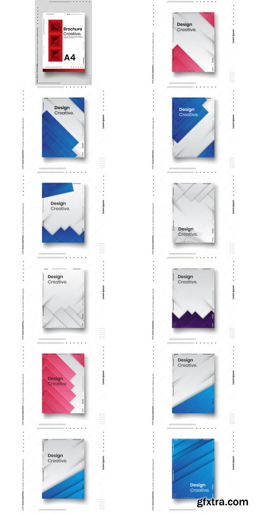 Cover Design Template Set With Abstract Lines Modern Different Color 159xAI