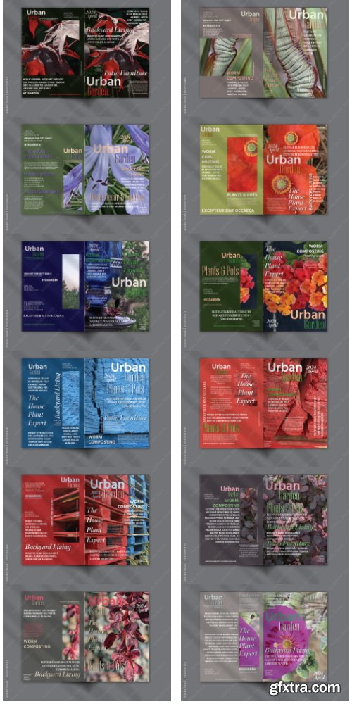 Brochure Cover Layout With Urban Garden Pictures Earth Natural Organic Color Theme 21xAI