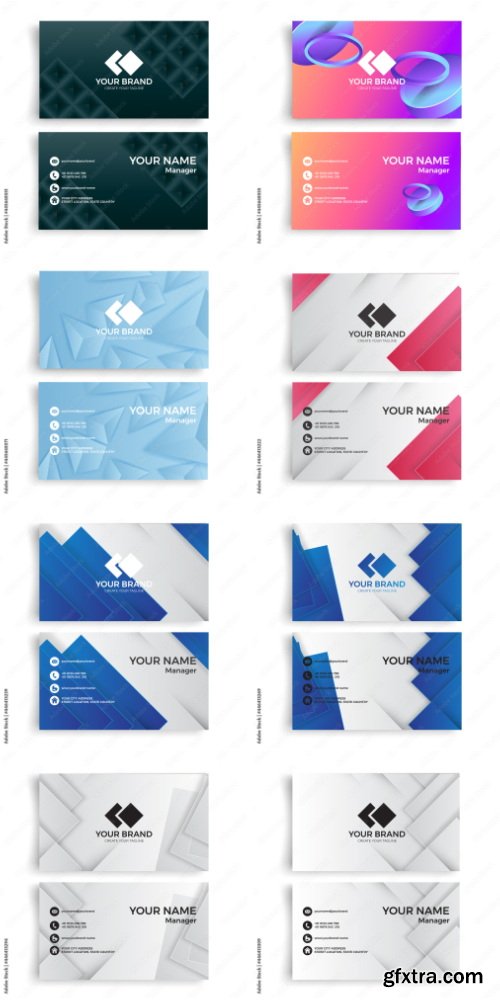 Background Of Modern Geometric Business Card Template With Colorful Colors 39xAI