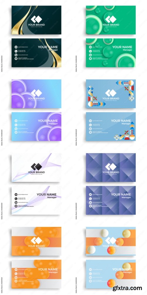 Background Of Modern Geometric Business Card Template With Colorful Colors 39xAI