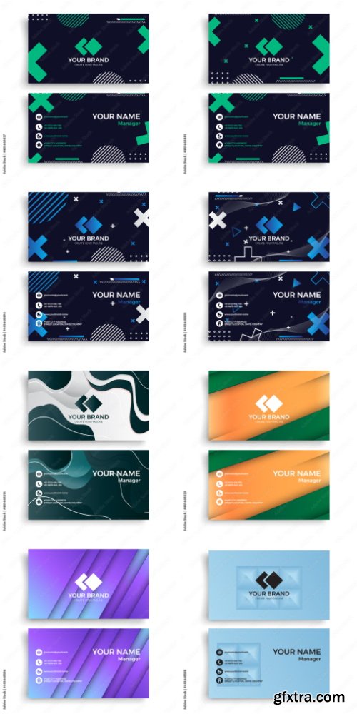 Background Of Modern Geometric Business Card Template With Colorful Colors 39xAI