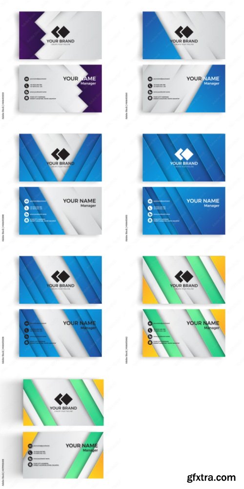 Background Of Modern Geometric Business Card Template With Colorful Colors 39xAI