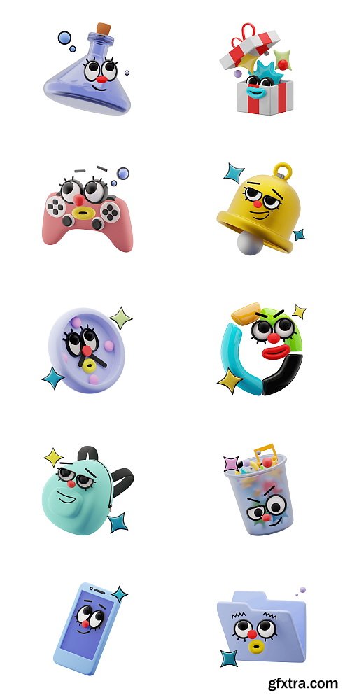 Craftwork Design - Winks Glossy style 3D illustrations