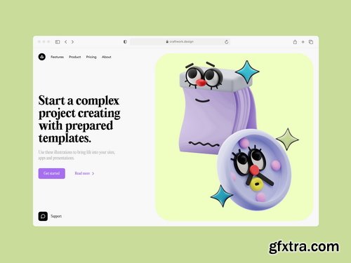 Craftwork Design - Winks Glossy style 3D illustrations