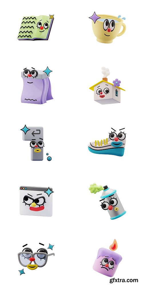 Craftwork Design - Winks Glossy style 3D illustrations