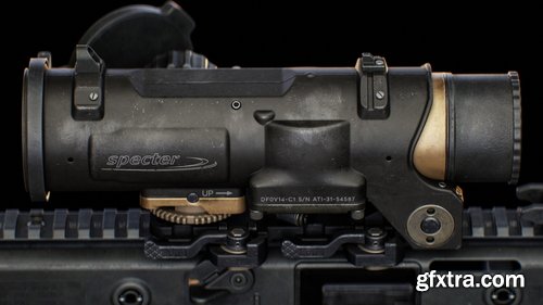 Artstation - Elcan SpecterDR 3D Complete Tutorial For Portfolio