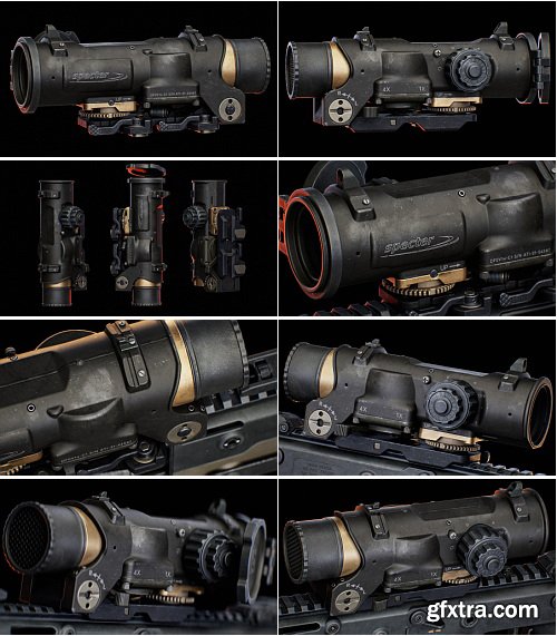 Artstation - Elcan SpecterDR 3D Complete Tutorial For Portfolio