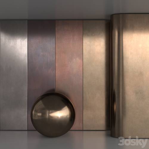 '3dsky Pro - Flat old metal material set 2'