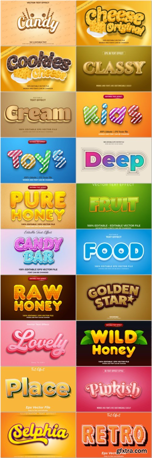 Set 3d editable text style effect vector vol 59 Set 3d editable text style effect vector vol 59