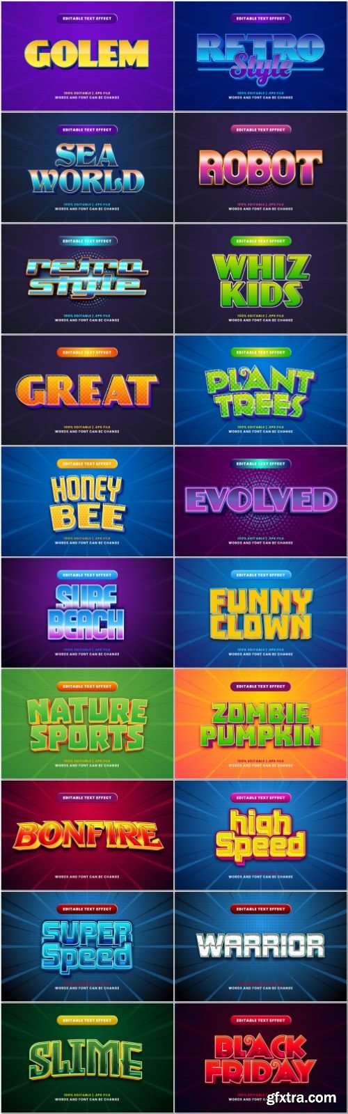 Set 3d editable text style effect vector vol 61 Set 3d editable text style effect vector vol 61
