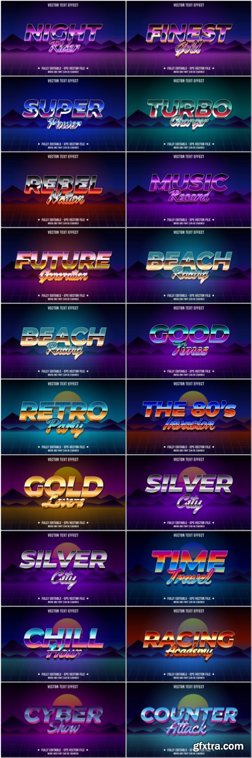 Set 3d editable text style effect vector vol 57 Set 3d editable text style effect vector vol 57