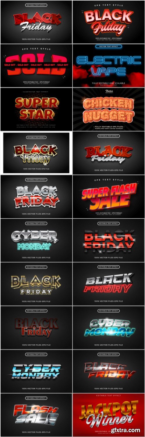 Set 3d editable text style effect vector vol 66 Set 3d editable text style effect vector vol 66
