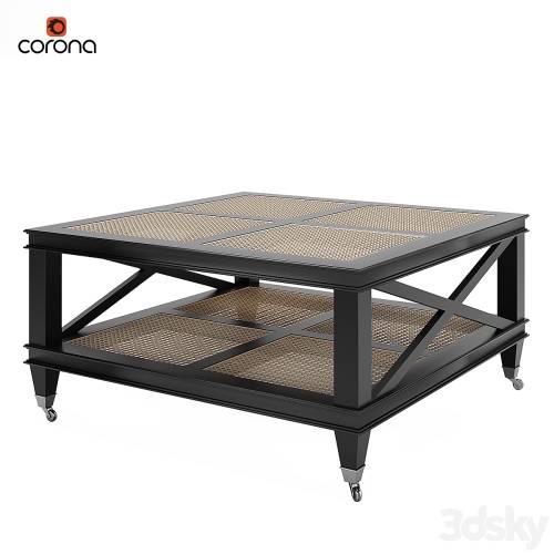 '3dsky Pro - Jacqueline Wicker Shelves Coffee Table'