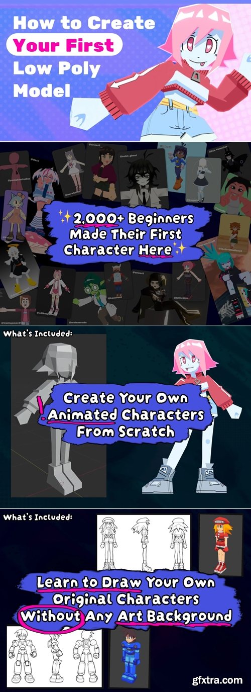 Gumroad - Create Animated Low Poly Characters - Even If You\'ve Never Opened Blender