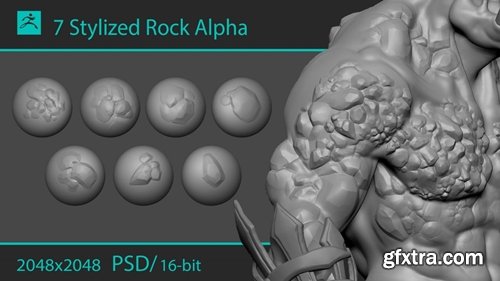 Artstation - Stylized stone alphas