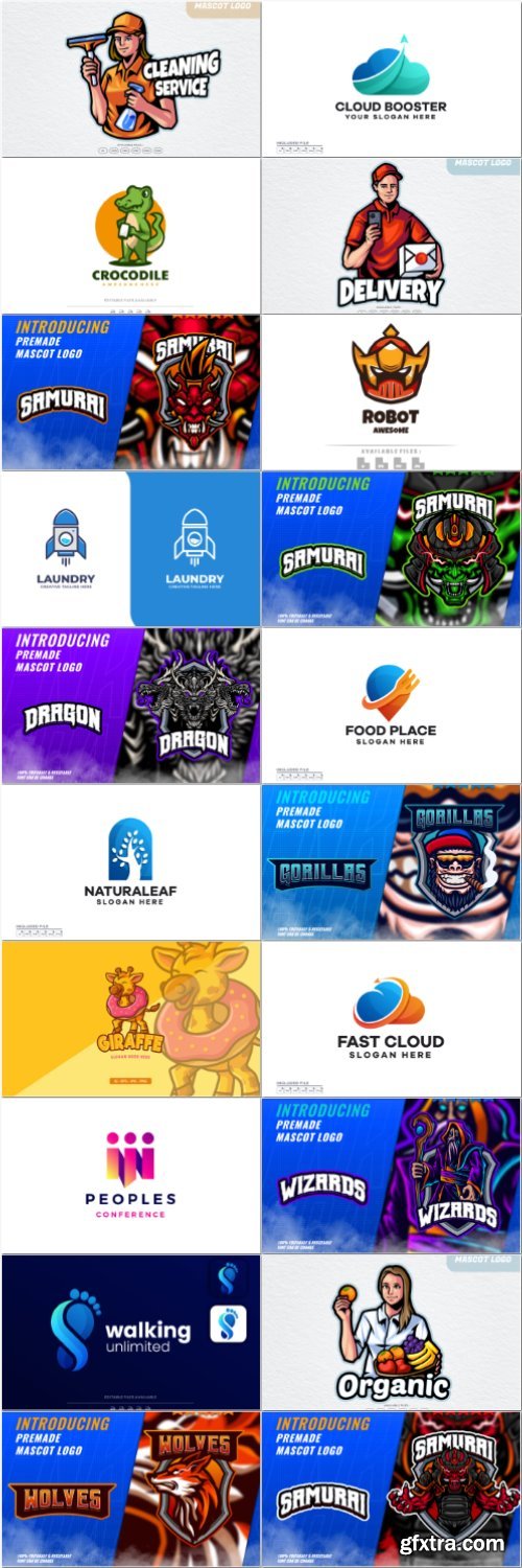 Set mascot logo vector template vol 15 Set mascot logo vector template vol 15