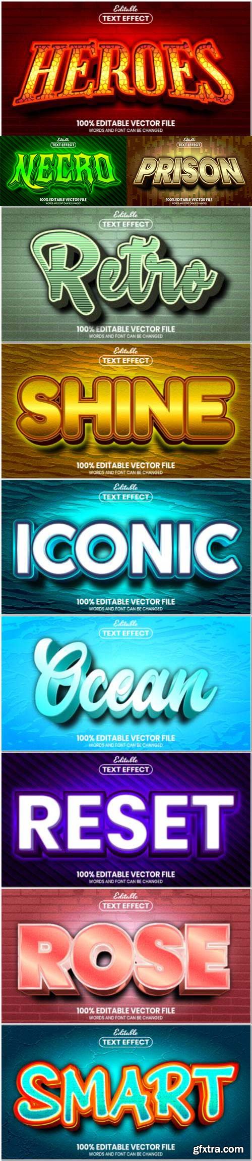 Set 3d editable text style effect vector vol 69 Set 3d editable text style effect vector vol 69