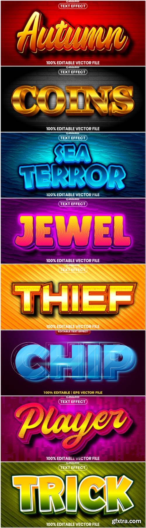 Set 3d editable text style effect vector vol 67 Set 3d editable text style effect vector vol 67