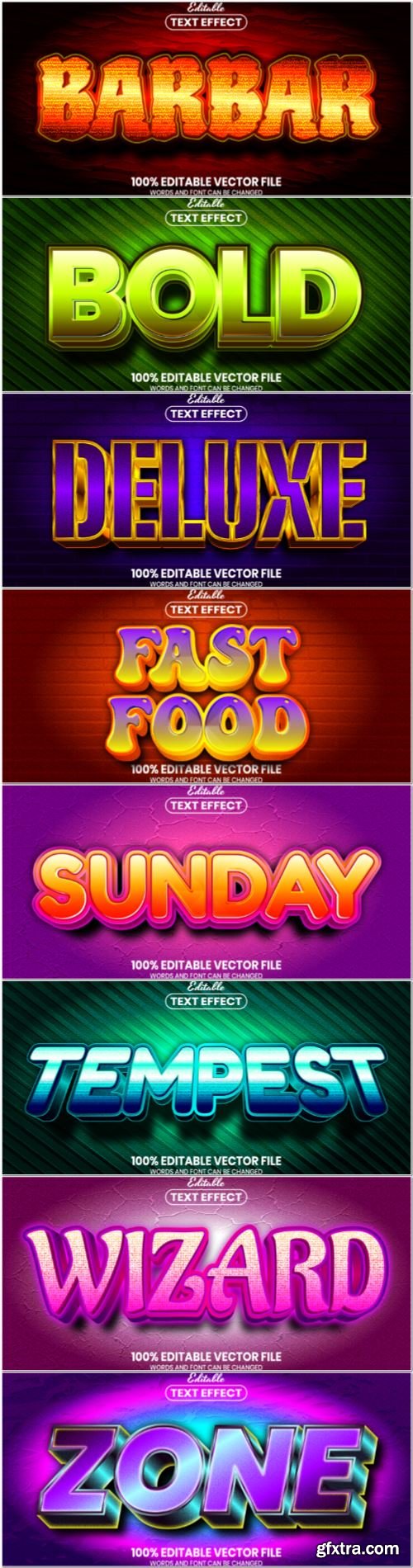 Set 3d editable text style effect vector vol 70 Set 3d editable text style effect vector vol 70
