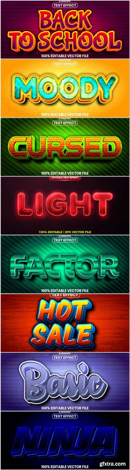 Set 3d editable text style effect vector vol 68 Set 3d editable text style effect vector vol 68