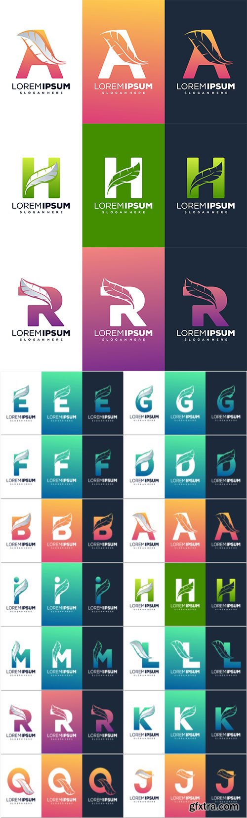 Modern letter with feather logo design Premium Vector Modern letter with feather logo design Premium Vector