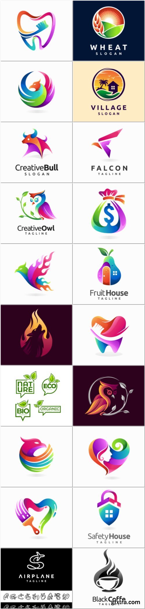 Creative logo design with gradient color concept premium vector Creative logo design with gradient color concept premium vector