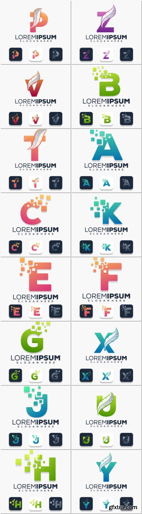 Colorful letter with digital logo template Premium Vector Colorful letter with digital logo template Premium Vector