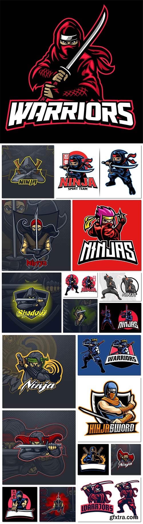 Ninja character design for logo and illustration premium vector Ninja character design for logo and illustration premium vector