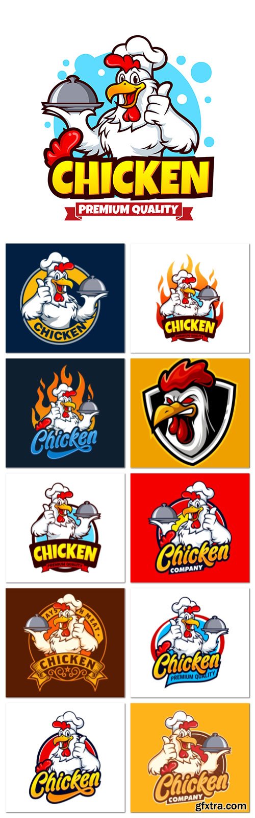 Chicken mascot logo design vector template premium vector Chicken mascot logo design vector template premium vector