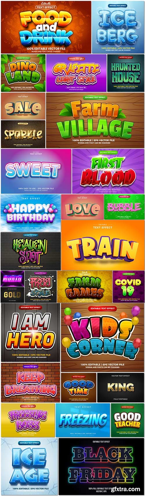 Bundle text style effect vector vol 37 Bundle text style effect vector vol 37