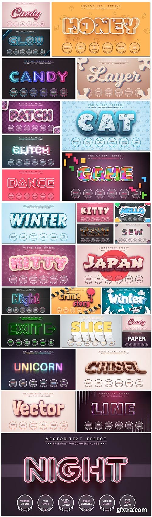 Bundle text style effect vector vol 33 Bundle text style effect vector vol 33