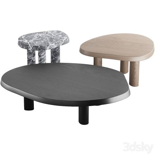 '3dsky Pro - 013 L Series Marble Wood Coffee Table'