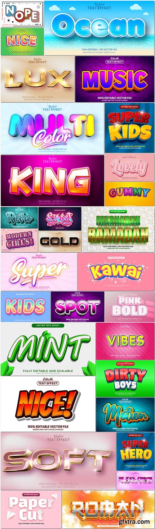 Bundle text style effect vector vol 40