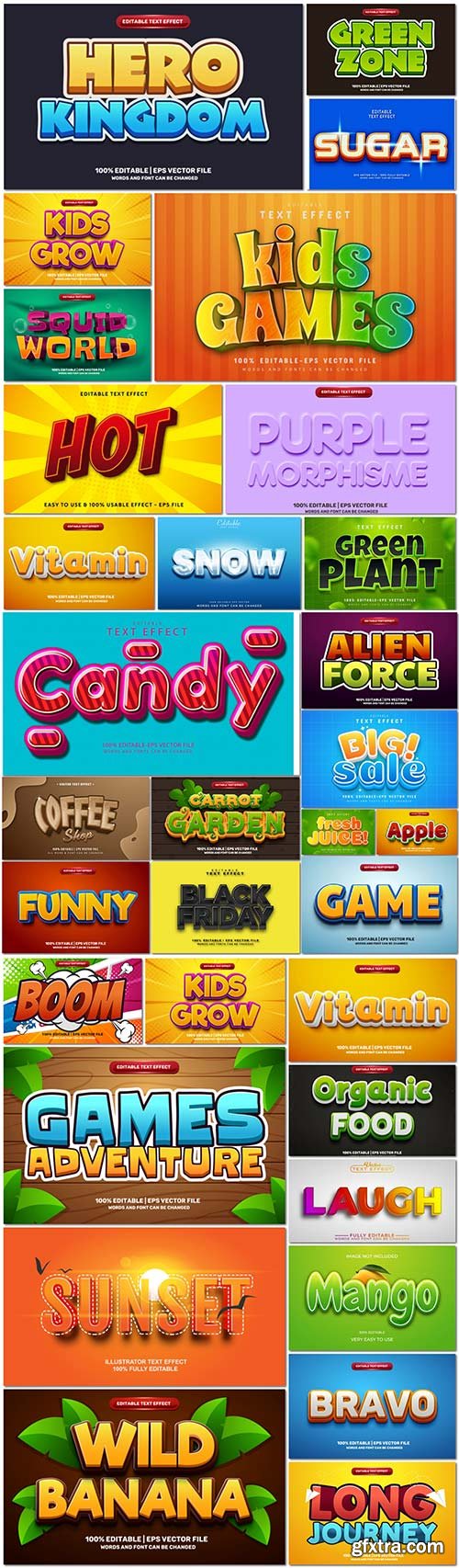 Bundle text style effect vector vol 48