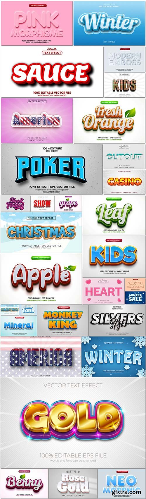 Bundle text style effect vector vol 46