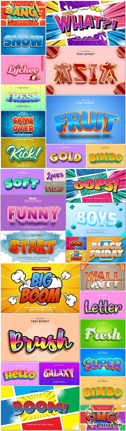 Bundle text style effect vector vol 49