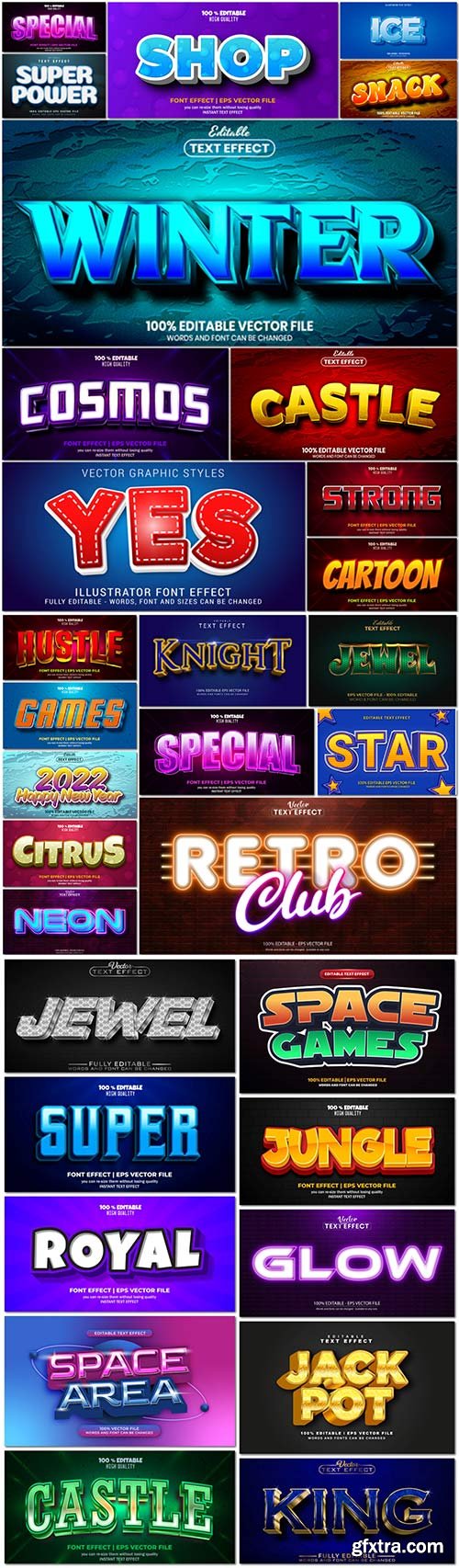 Bundle text style effect vector vol 50